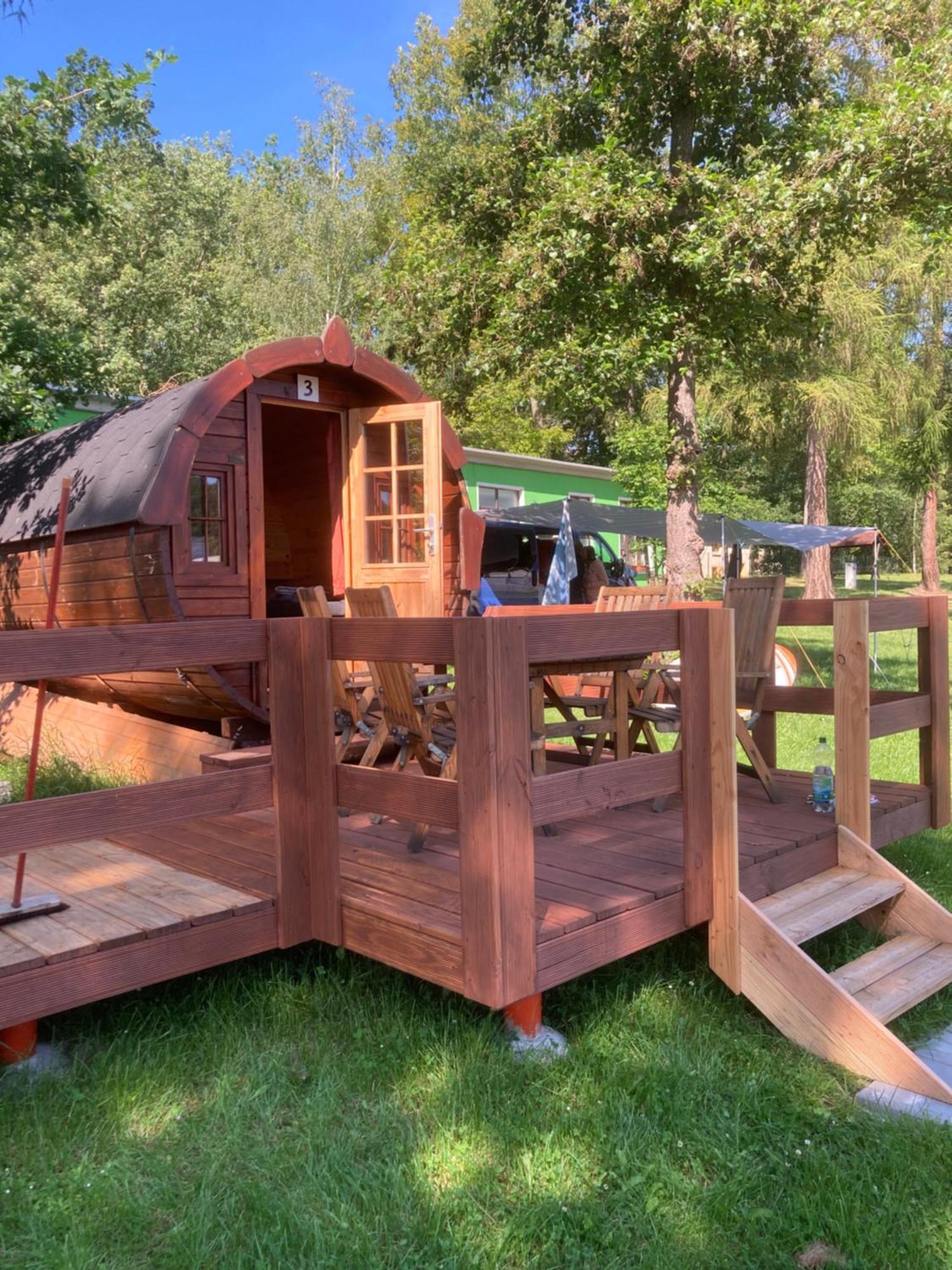 Campingfass Mit Panoramaterrasse Langenbernsdorf Exterior foto
